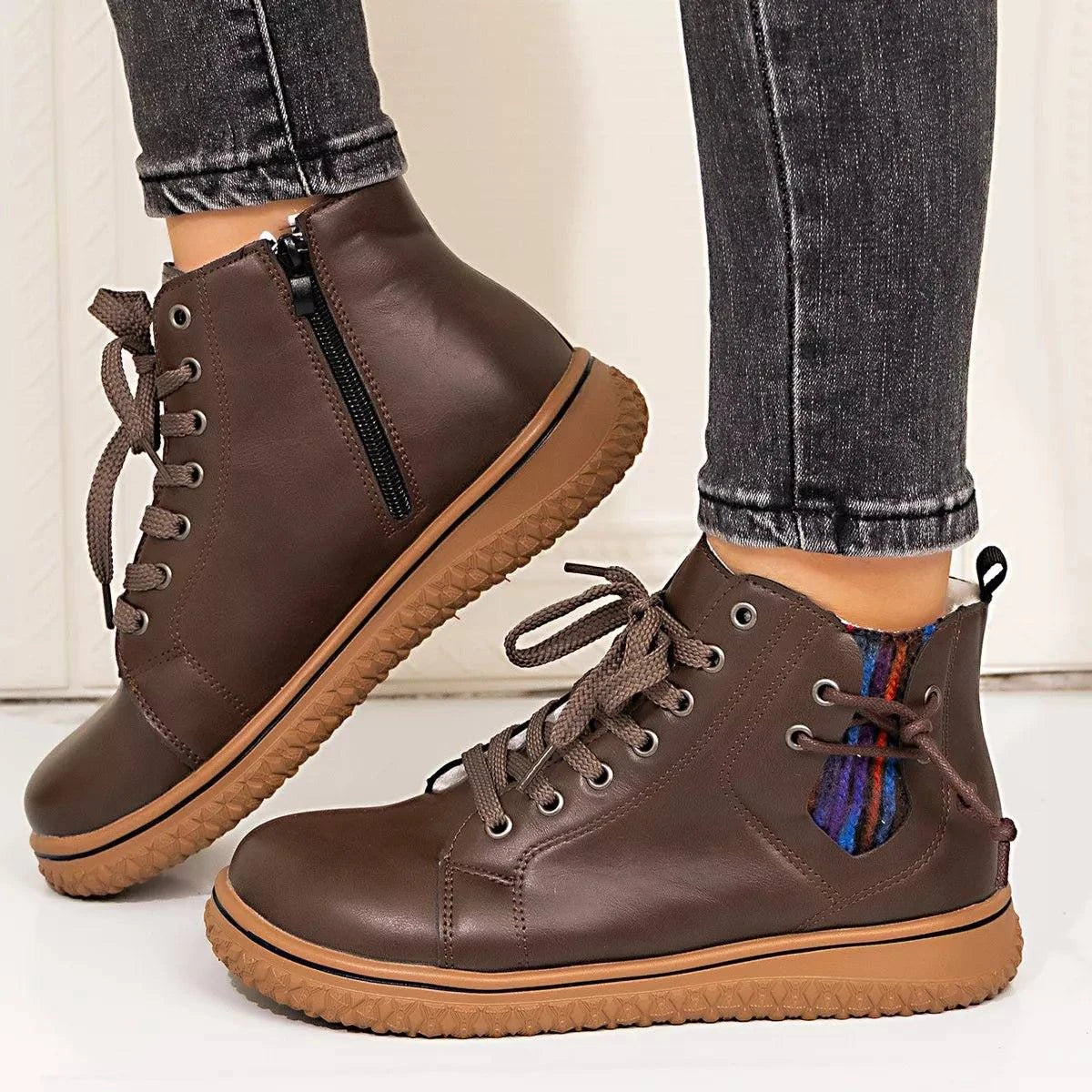 Round Toe Platform Boots - Rosey's Creations