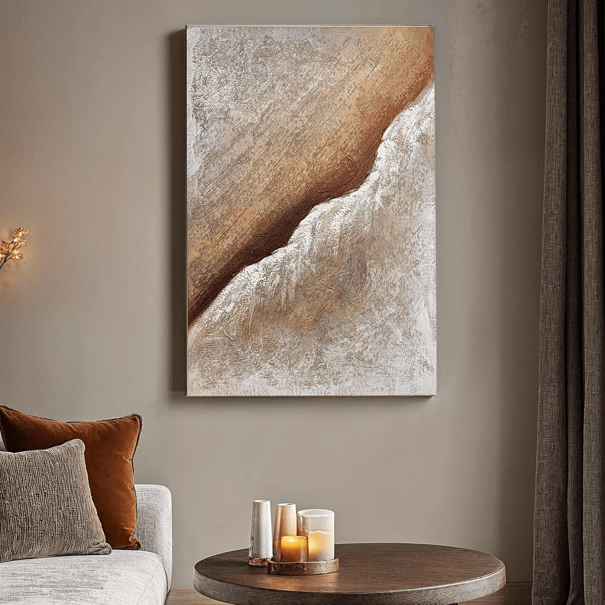 Sanctuary Neutral Textured Abstract Canvas Wall Art - Rosey's Creations