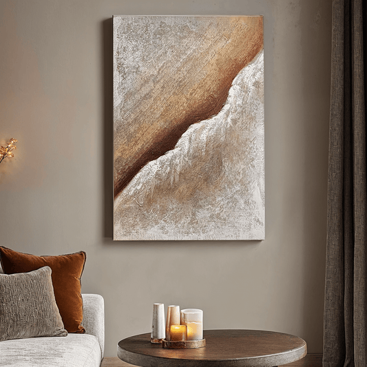 Sanctuary Neutral Textured Abstract Canvas Wall Art - Rosey's Creations