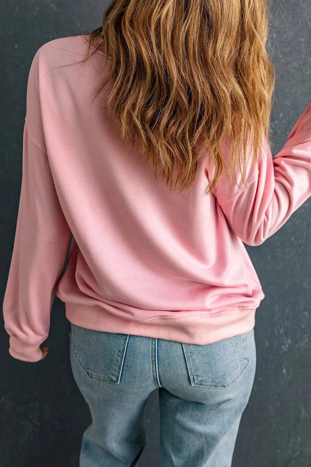 Santa Round Neck Long Sleeve Sweatshirt.