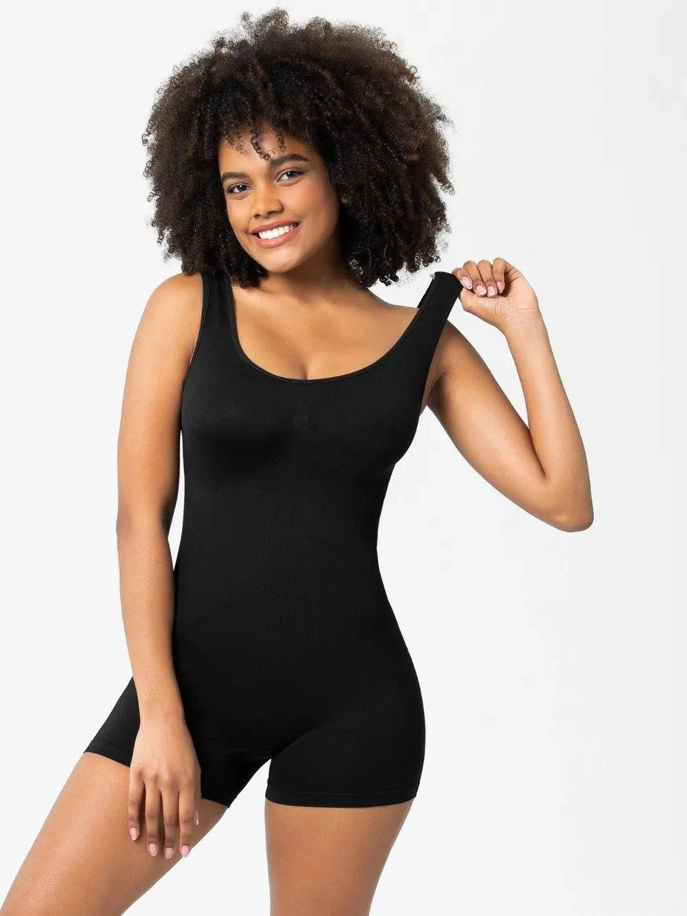 Scoop Neck Wide Strap Shaping Romper - Rosey's Creations