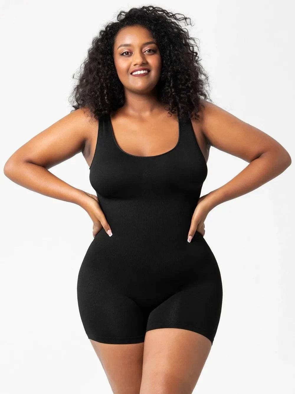 Scoop Neck Wide Strap Shaping Romper - Rosey's Creations