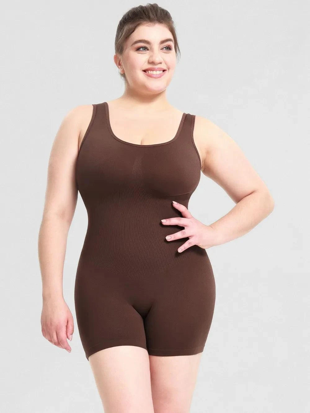 Scoop Neck Wide Strap Shaping Romper - Rosey's Creations