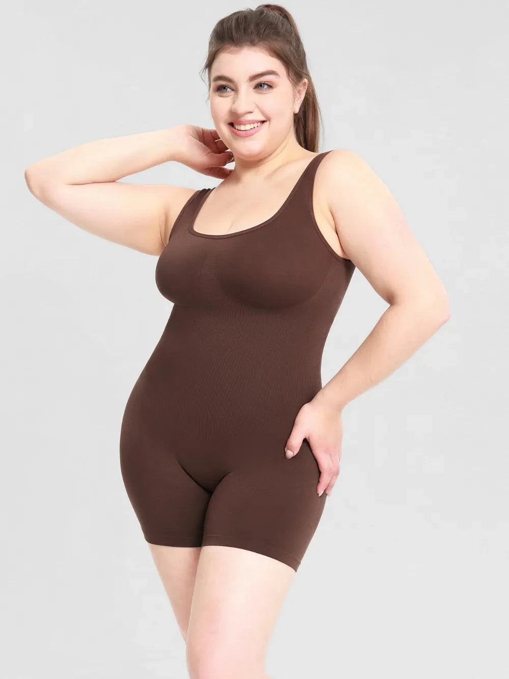 Scoop Neck Wide Strap Shaping Romper - Rosey's Creations