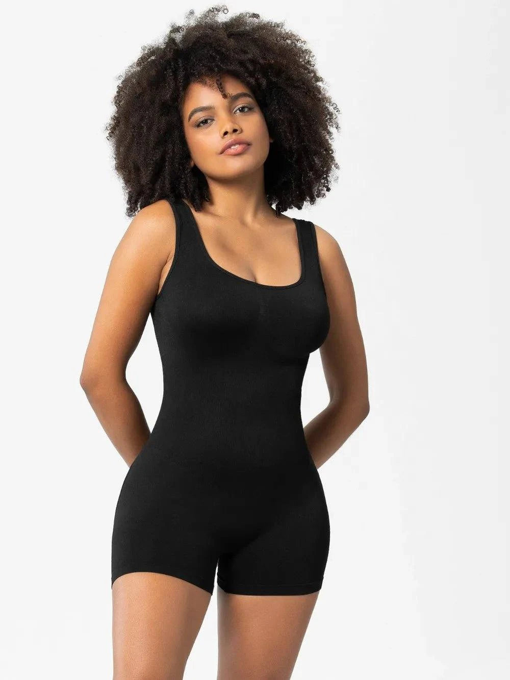 Scoop Neck Wide Strap Shaping Romper - Rosey's Creations