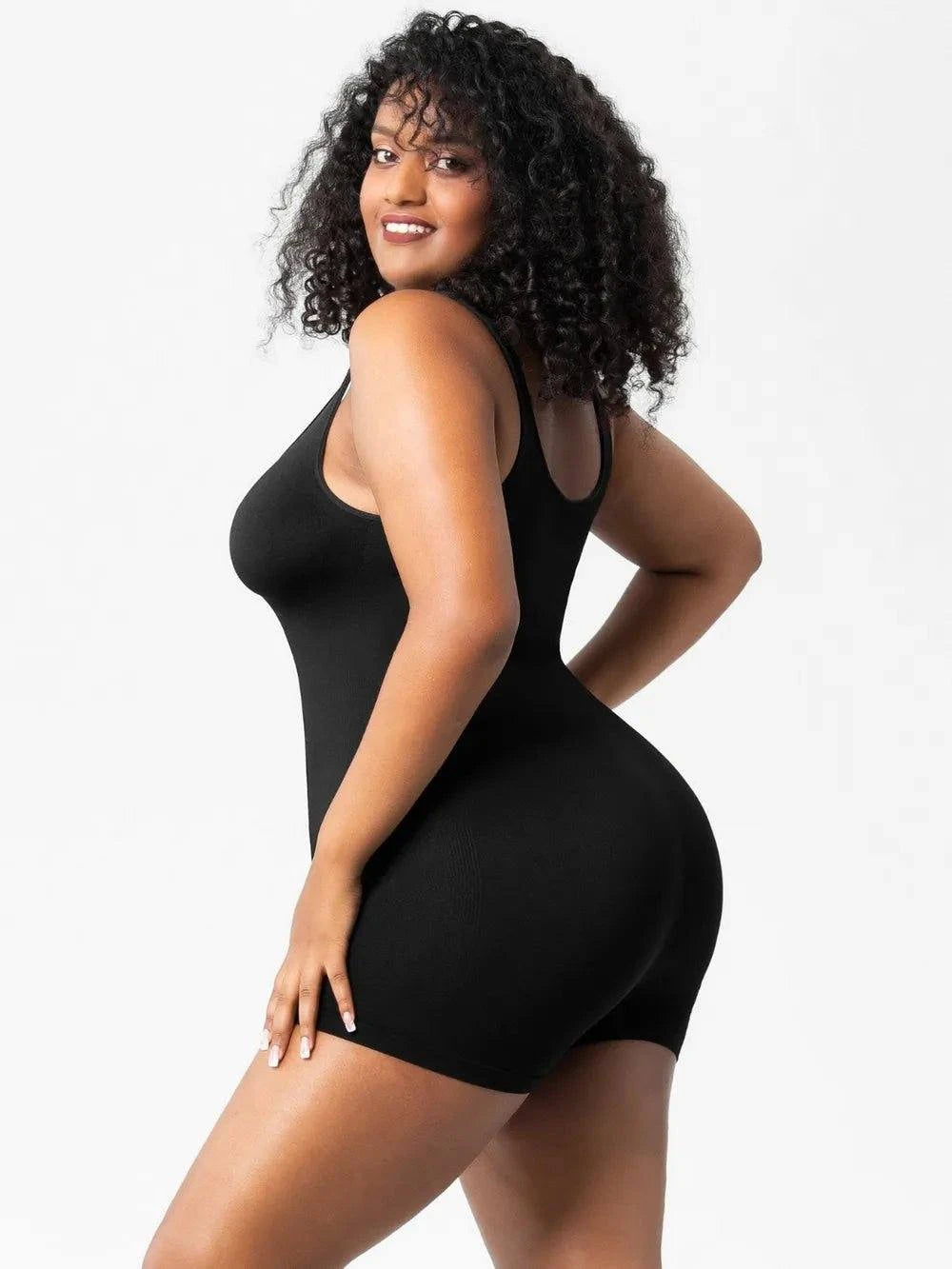 Scoop Neck Wide Strap Shaping Romper - Rosey's Creations