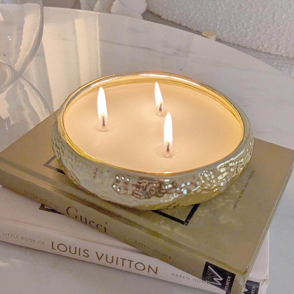 Set of 2 Aeolian Gold Candles - Rosey's Creations