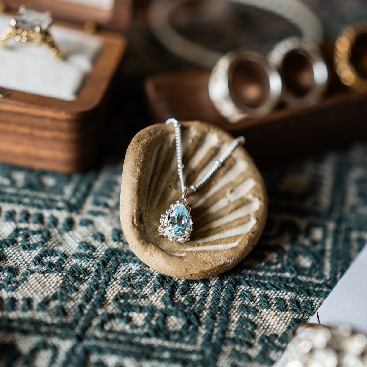 Silver Blue Topaz Necklace - Aurelia Dainty London