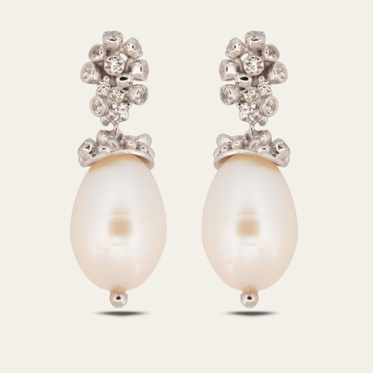 Silver Baroque Pearl Earrings - Lyra.