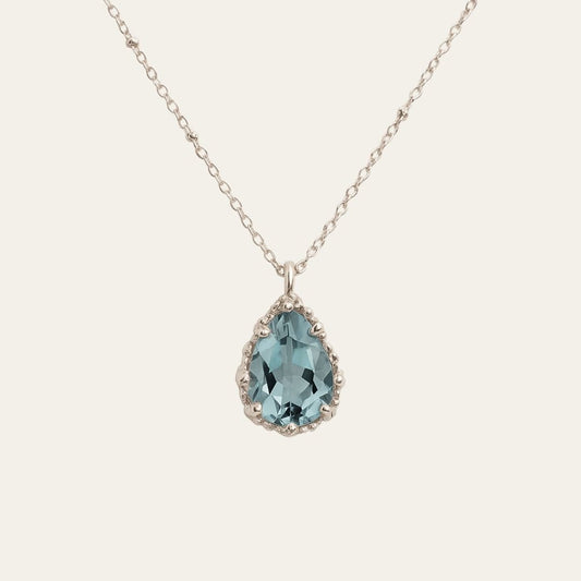 Silver Blue Topaz Necklace - Aurelia.