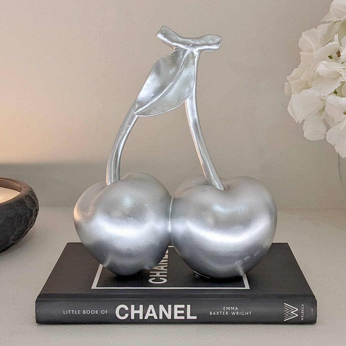 Silver Decorative Cherry Ornament - Rosey's Creations