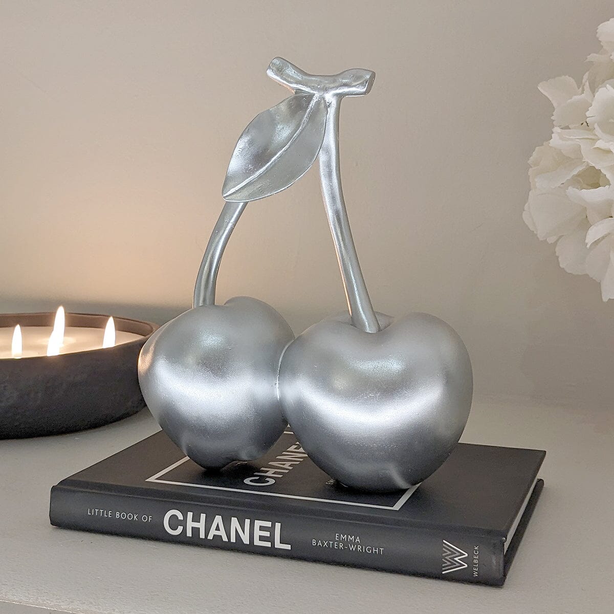 Silver Decorative Cherry Ornament - Rosey's Creations
