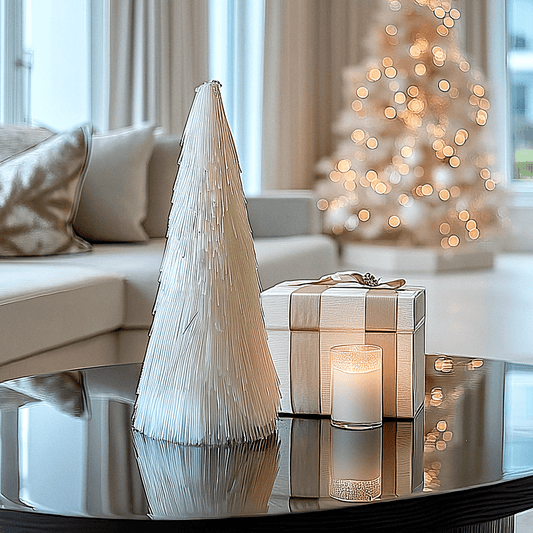 Small White Decorative Christmas Tree Ornament.