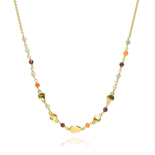 Sofia Nugget Necklace Labradorite, Carnelian, Green Aventurine & Garnet.