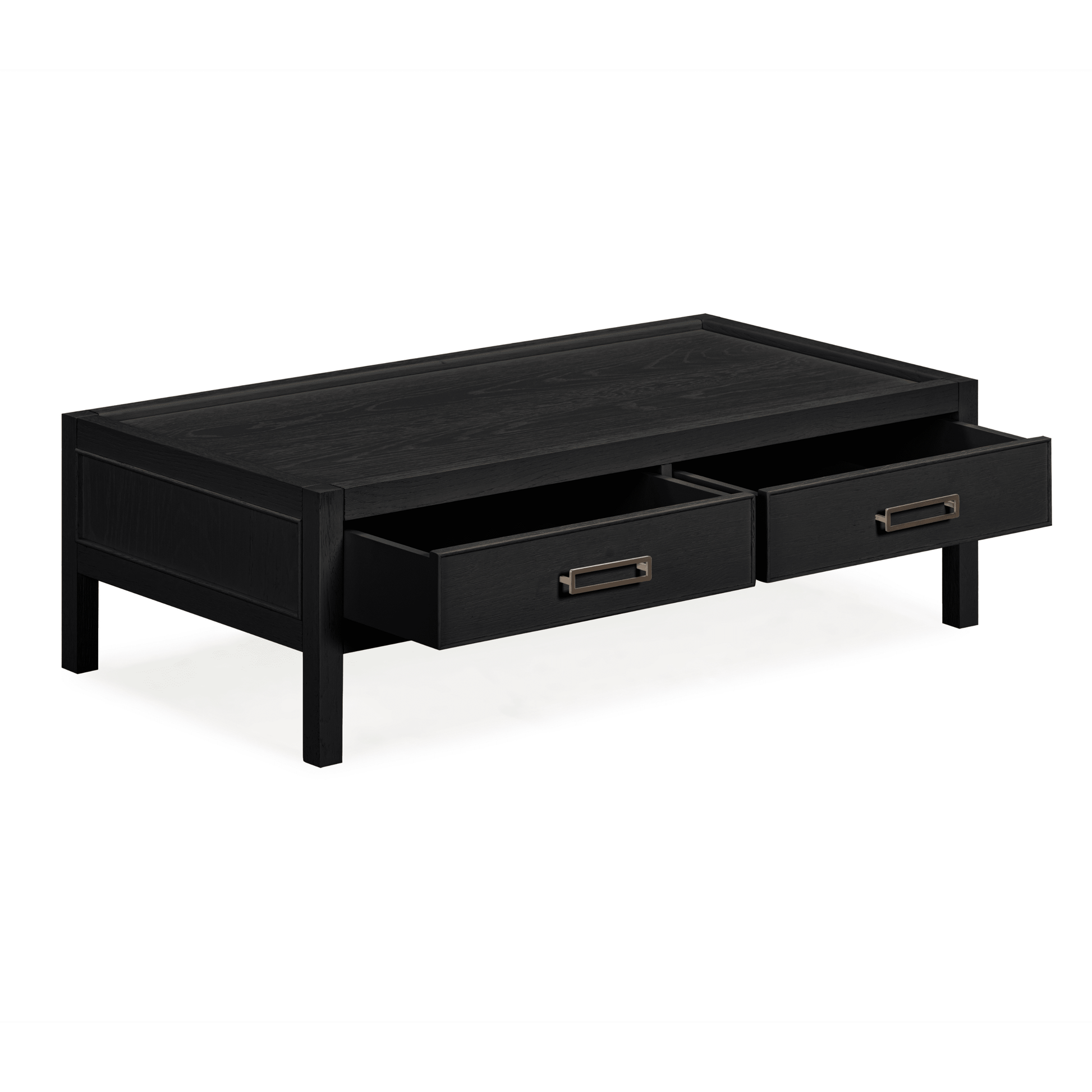 Soho Black Oak Veneer 2 Drawer Coffee Table.