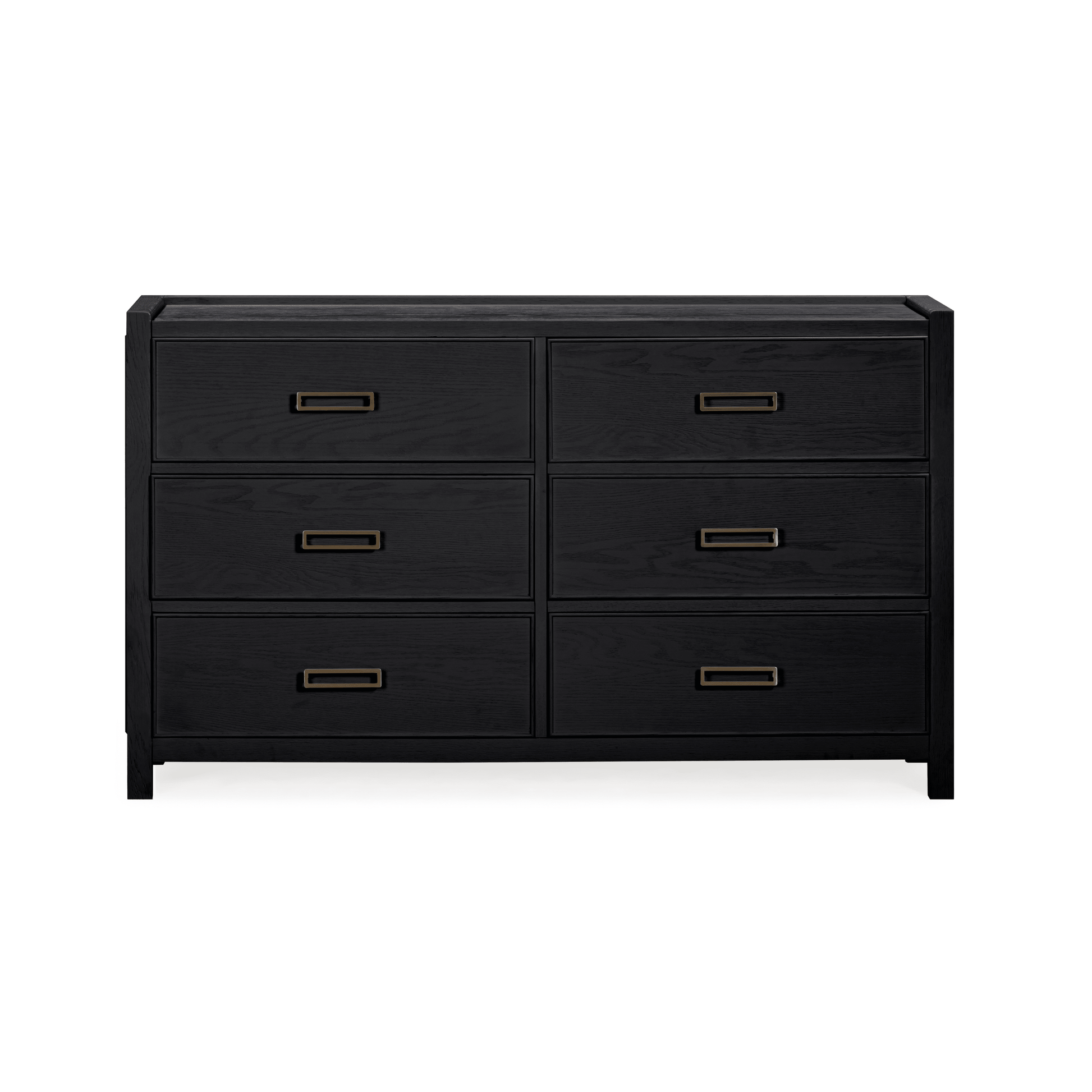 Soho Black Oak Veneer 6 Drawer Chest.