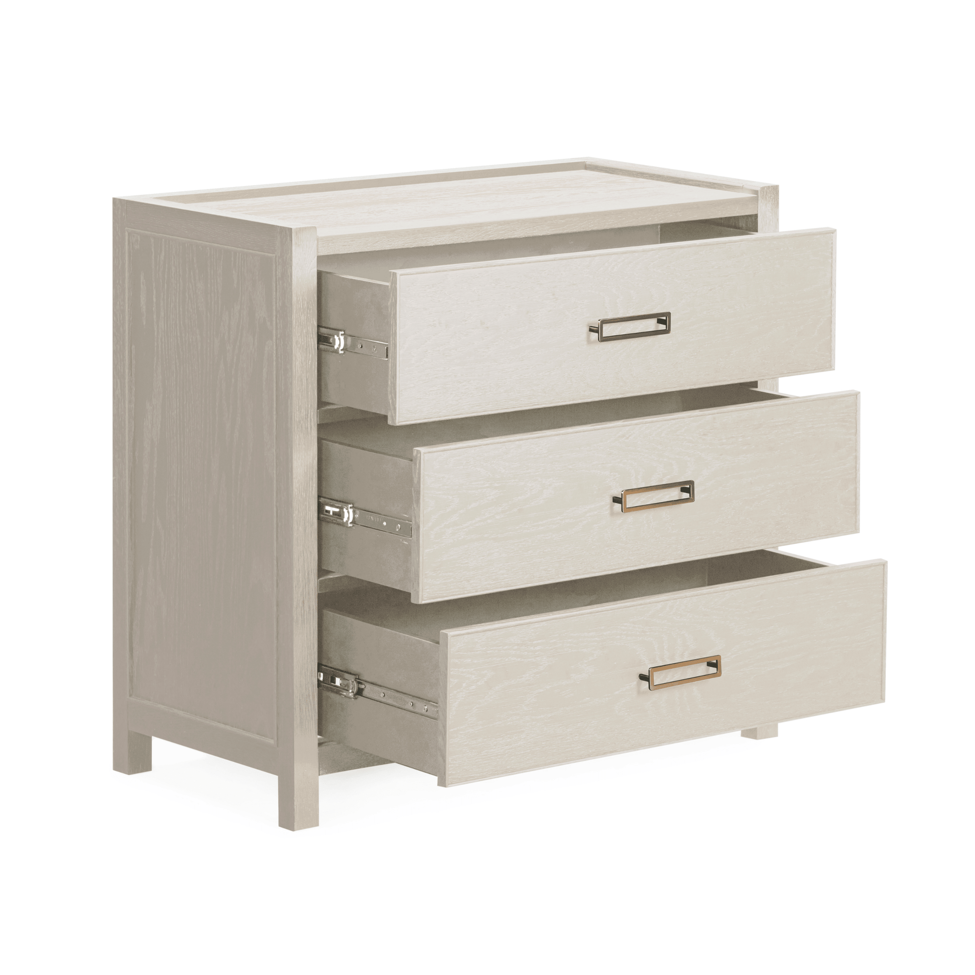 Soho Cream Oak Veneer 3 Drawer Chest.