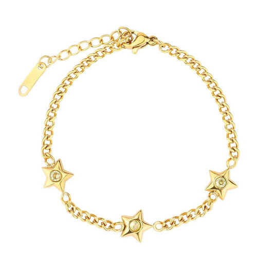 Stevie Luxe 18k Gold Plated Star Charm Bracelet - Rosey's Creations