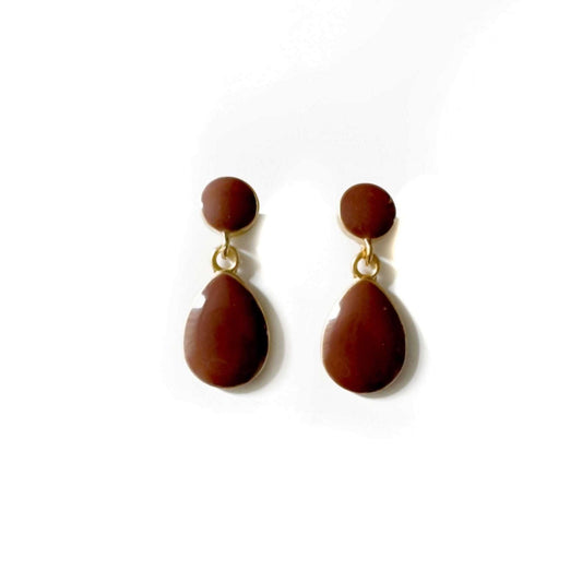 Terra Expresso Enamel Drop Earrings - Rosey's Creations