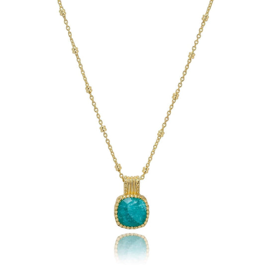 Tetra Square Gemstone Pendant: Amazonite.