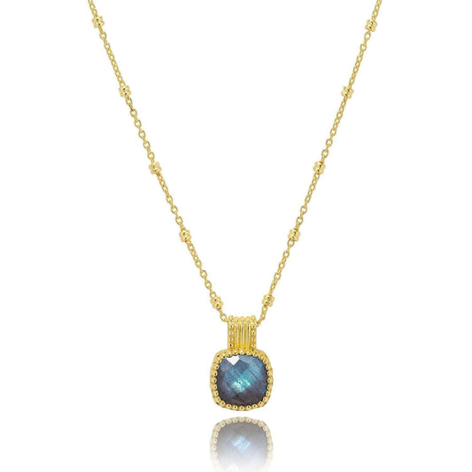 Tetra Square Gemstone Pendant with Labradorite.