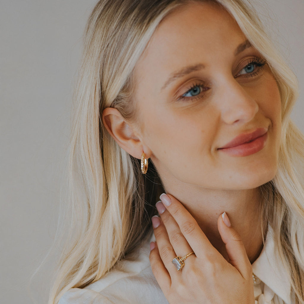 The Gold Hebe Hoop Earrings Dainty London