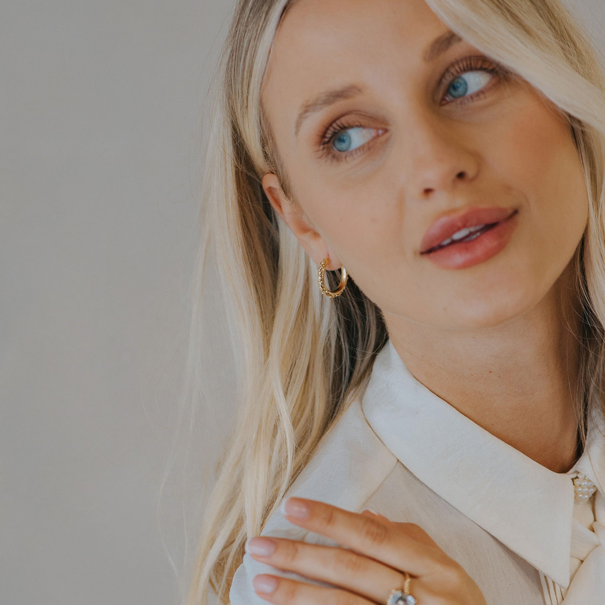 The Gold Hebe Hoop Earrings Dainty London