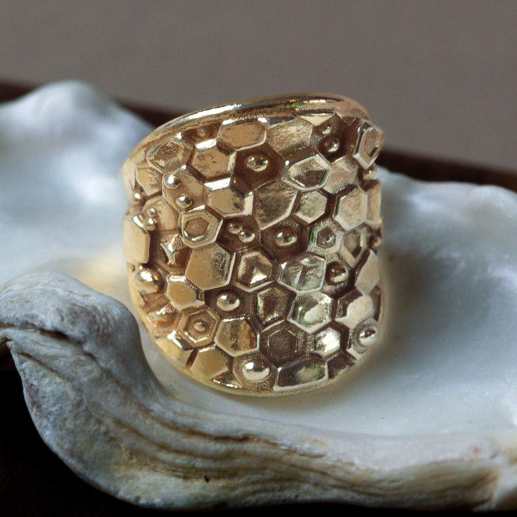 Gold Statement Saddle Ring - Hemera Dainty London