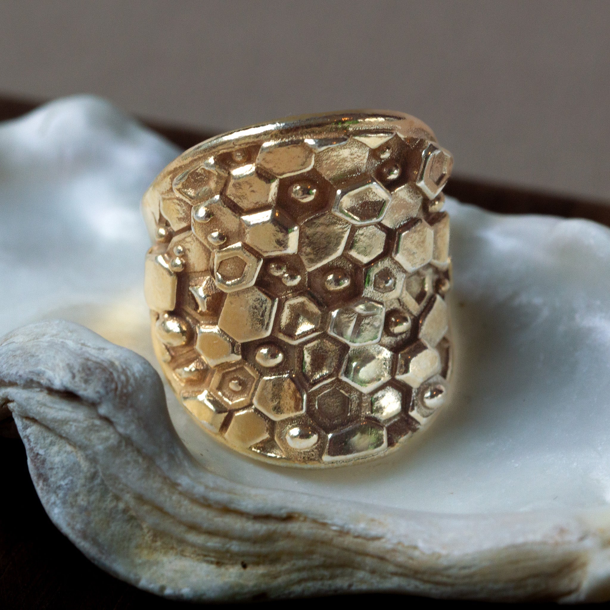Gold Statement Saddle Ring - Hemera Dainty London