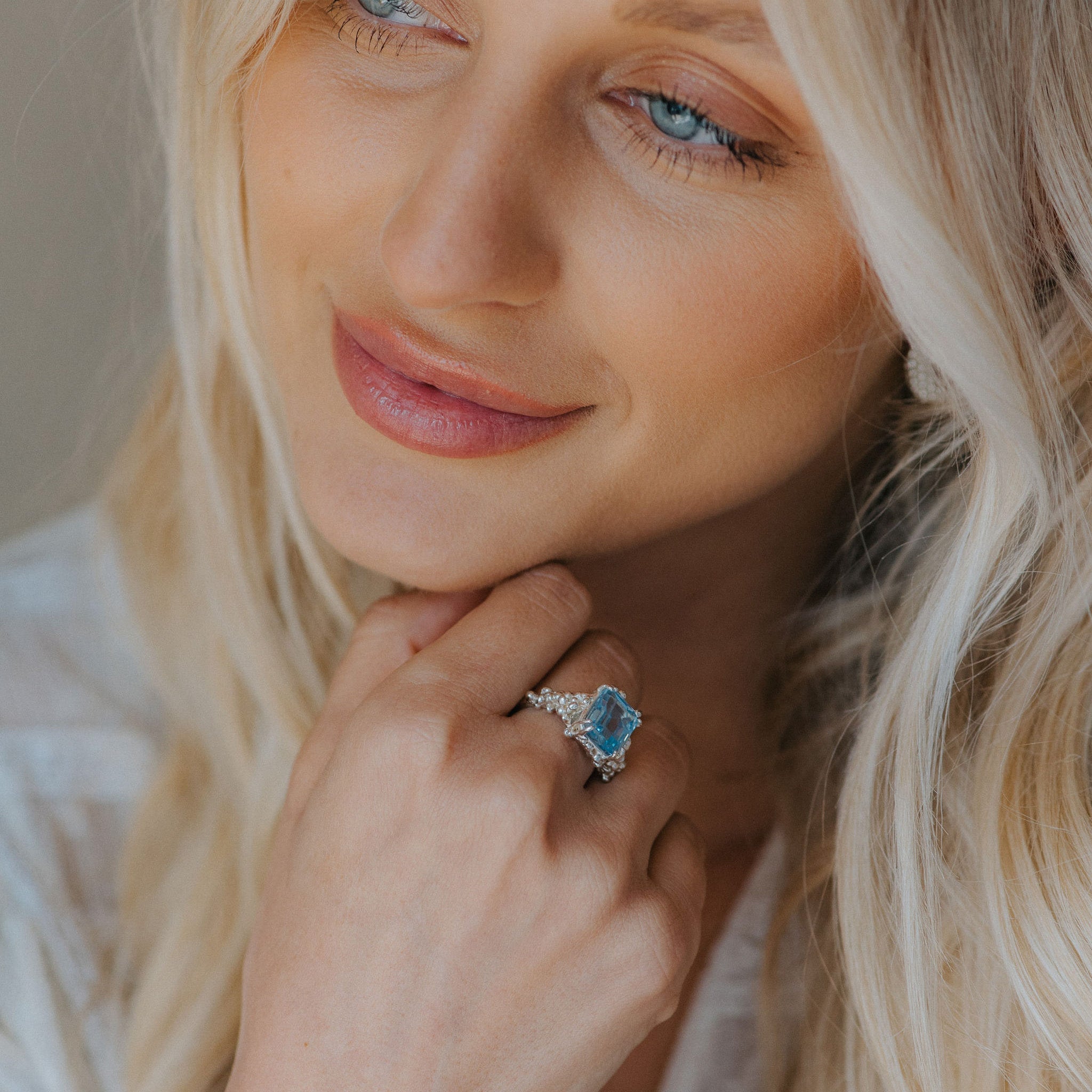 Silver Sky Blue Topaz Ring - Aurelia Dainty London