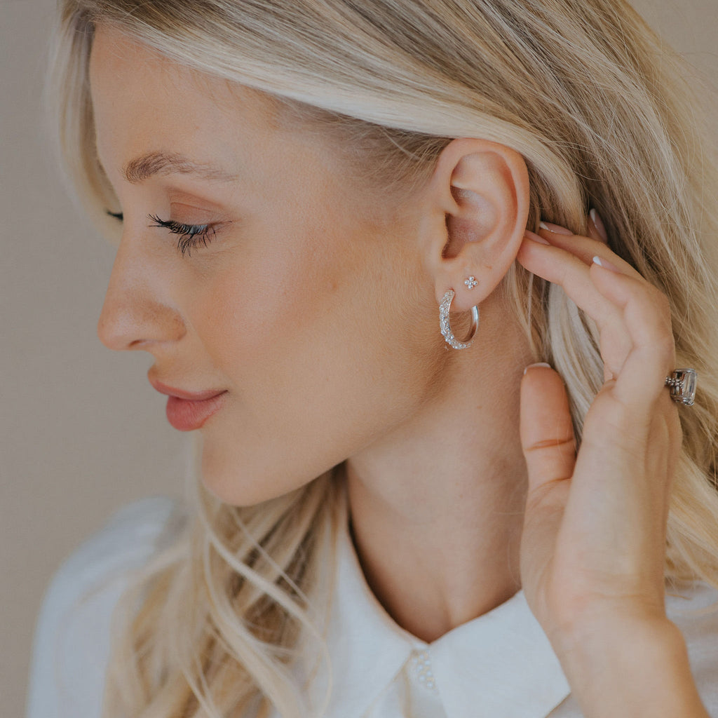 The Silver Hebe Hoops Dainty London