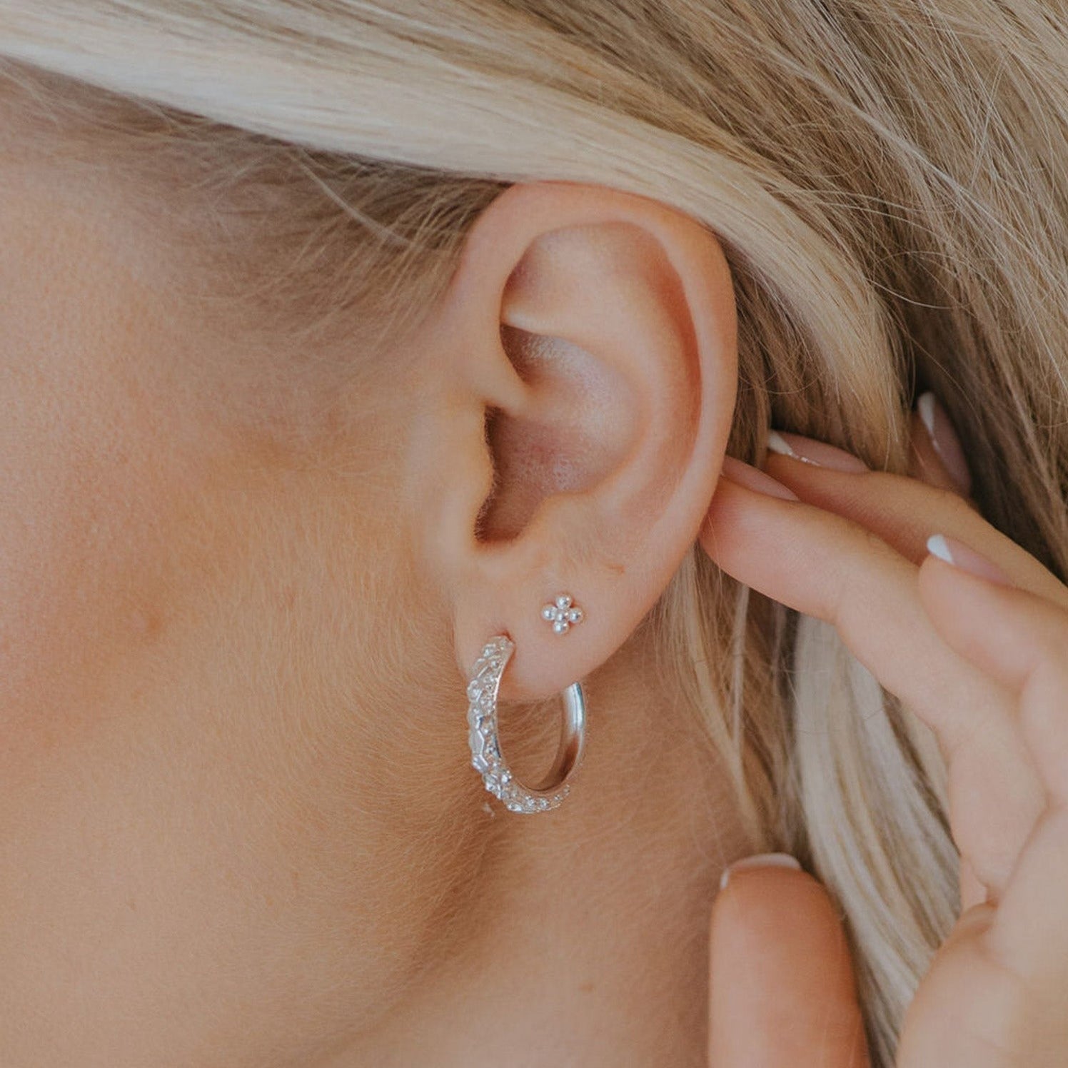 The Silver Hebe Hoops Dainty London