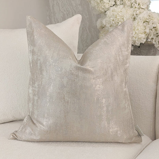 Tiana Cream & Gold Abstract Print Cushion - 50x50cm - Rosey's Creations
