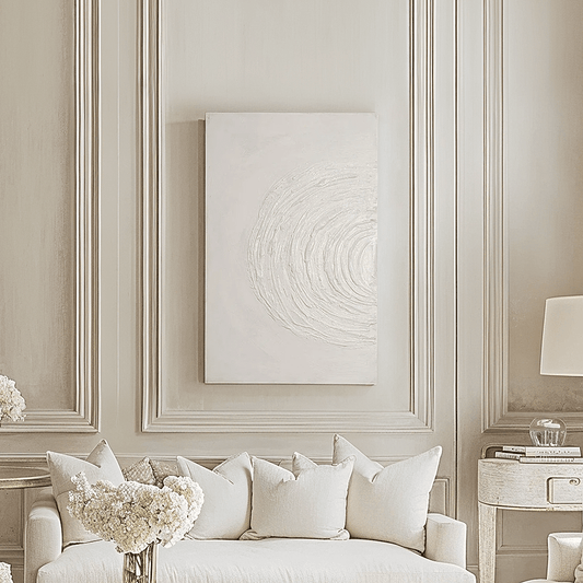 Tilly Cream Half Moon Textured Canvas Wall Art - Rosey's Creations