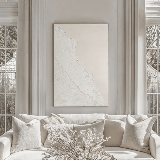 Toulouse Neutral Beach Waves Textured Canvas Wall Art - Rosey's Creations