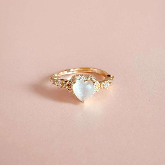 Valentina Vintage Inspired Adjustable Heart Ring - Rosey's Creations