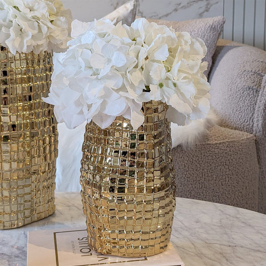 Vieste Medium Gold Abstract Vase - Rosey's Creations