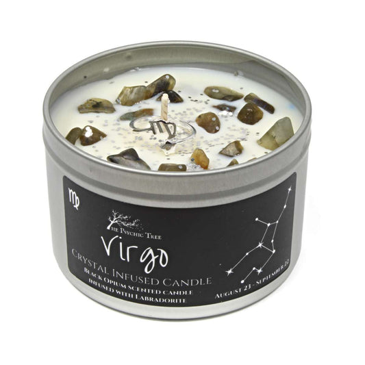 Virgo - Crystal & Jewellery Scented Zodiac Candle.