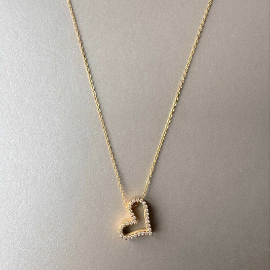 Viviana Luxe 18k Gold Plated Heart Necklace.