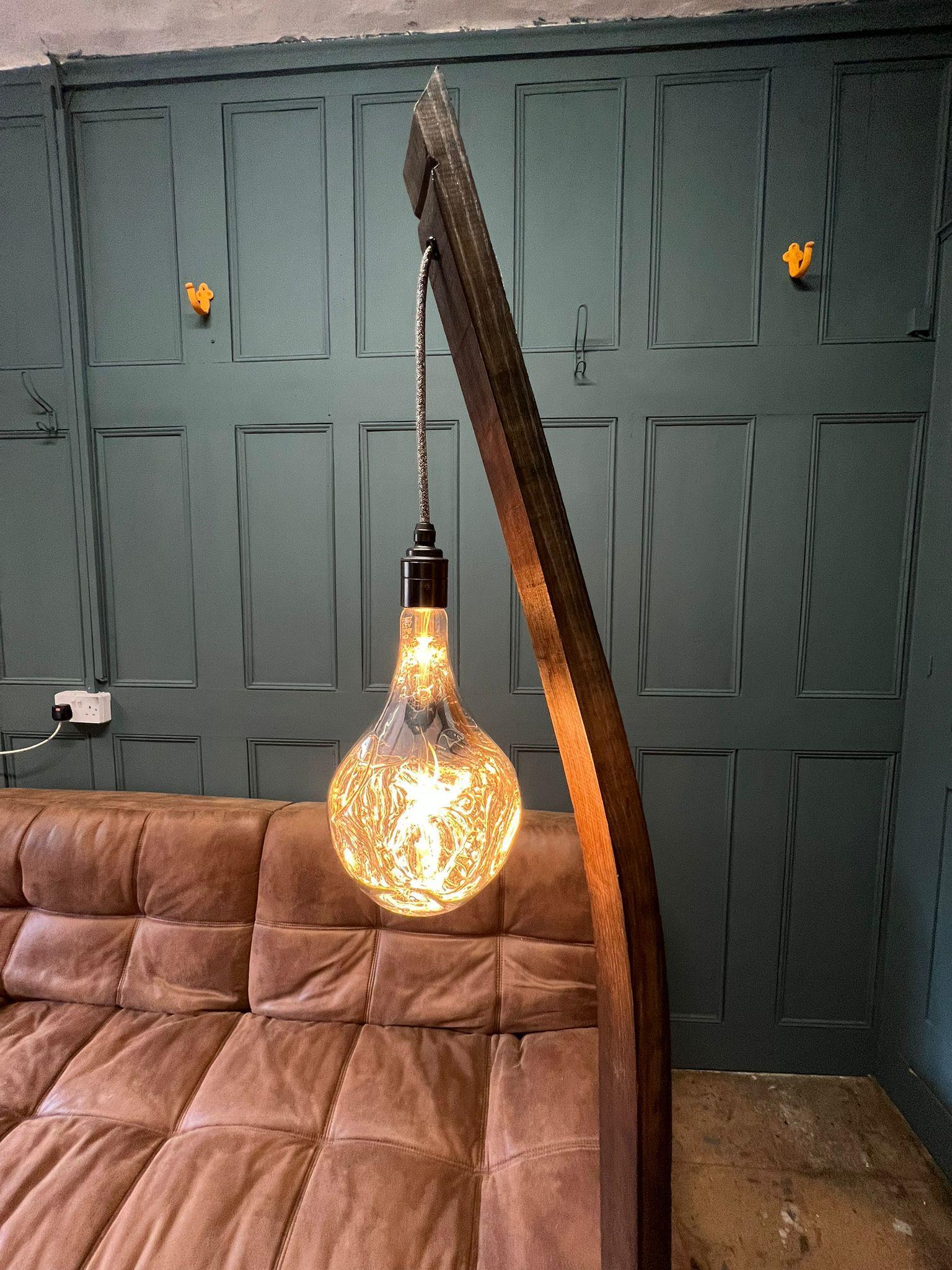 Whiskey Barrel Stave Lamp - Rustic Standard Floor Lamp | Handcrafted.
