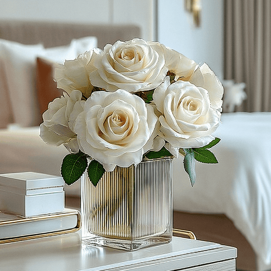 White Faux Peony Rose Single Stem Flower - Rosey's Creations