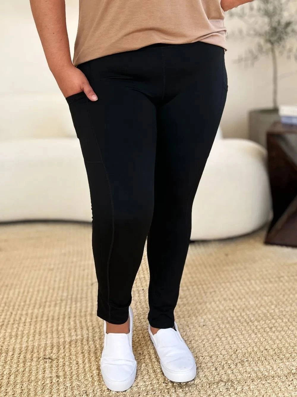 Wide Waistband Sports Leggings - Rosey's Creations