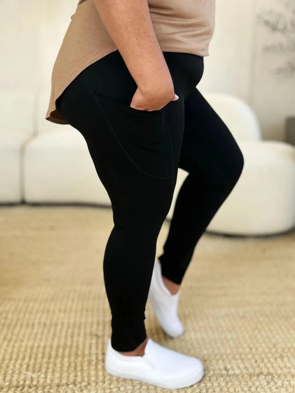 Wide Waistband Sports Leggings - Rosey's Creations