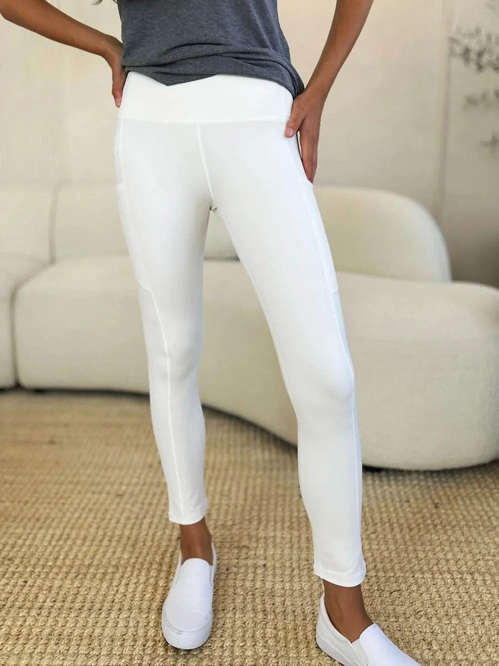 Wide Waistband Sports Leggings - Rosey's Creations
